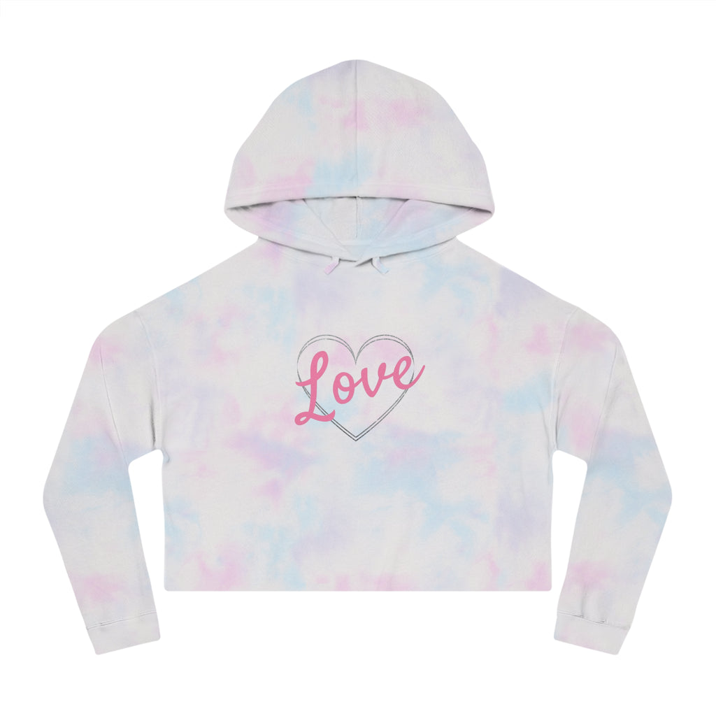 Love Cropped Hoodie (Pastel Tie-Dye)