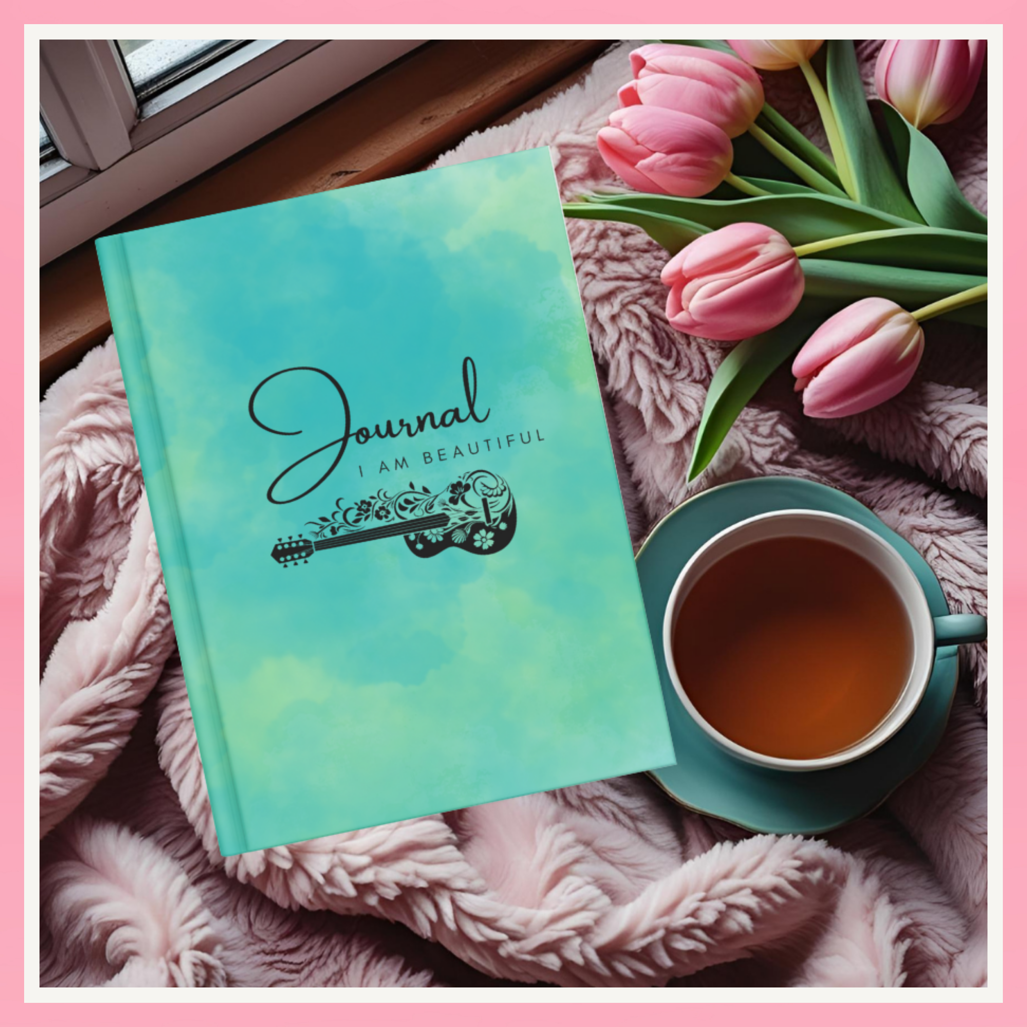 Watercolor Guitar Hardcover Journal